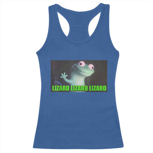 Funny Lizard Lizard Lizard Racerback Tank Top Weirdcore Gecko Meme TS02 Royal Blue Print Your Wear