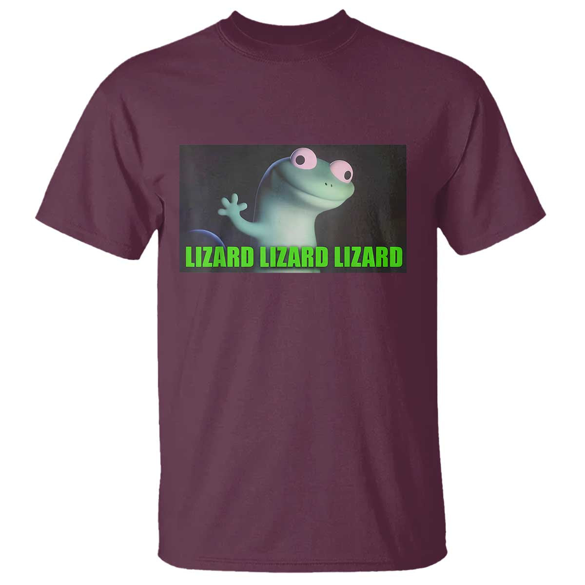 Funny Lizard Lizard Lizard T Shirt Weirdcore Gecko Meme TS02 Maroon Print Your Wear