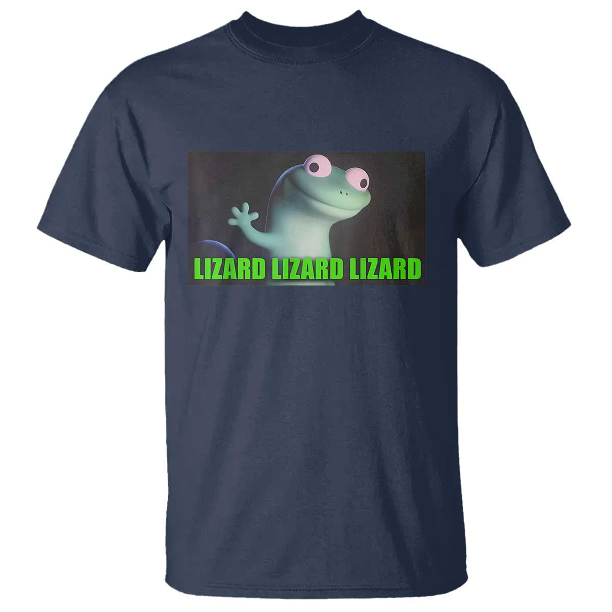 Funny Lizard Lizard Lizard T Shirt Weirdcore Gecko Meme TS02 Navy Print Your Wear