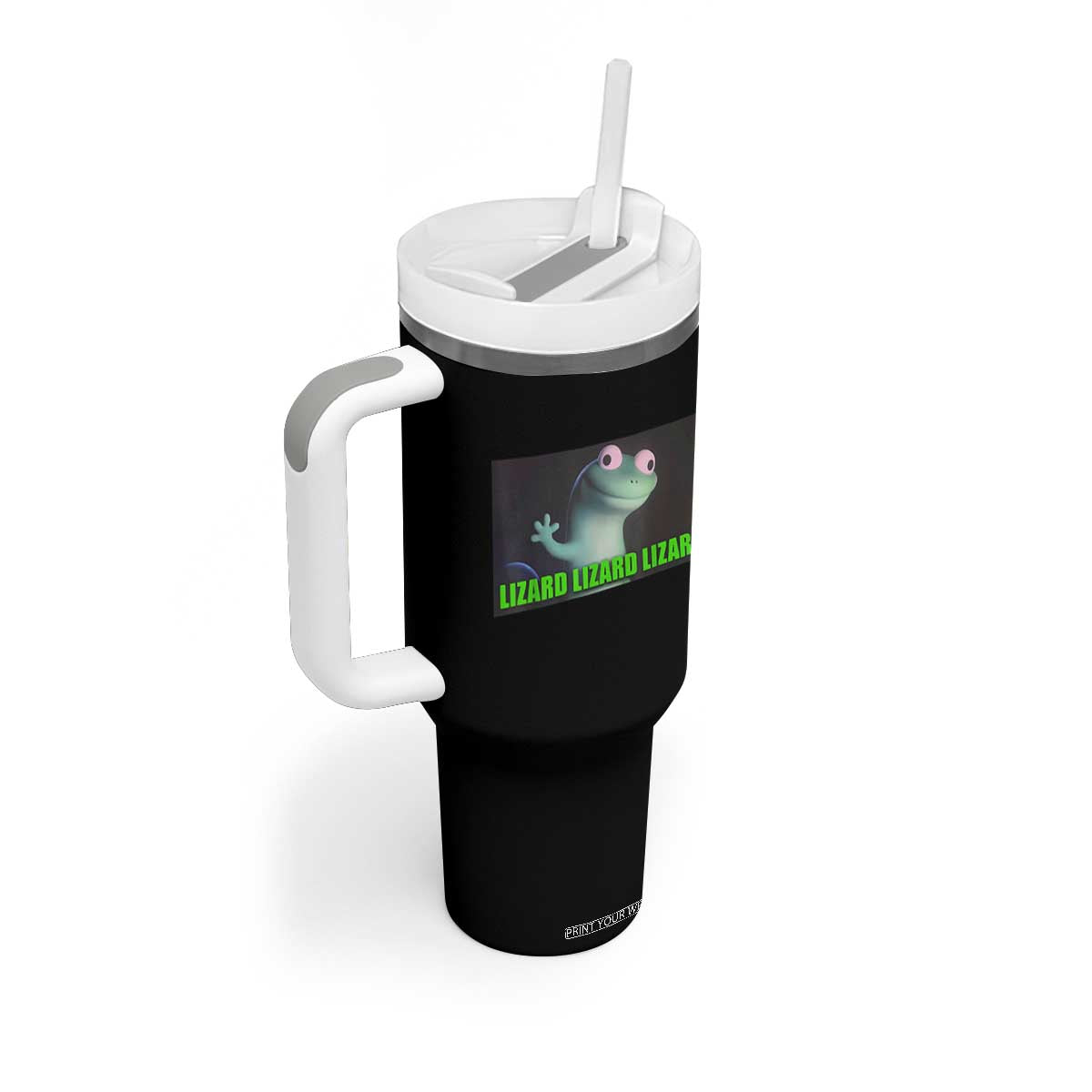 Funny Lizard Lizard Lizard Tumbler With Handle Weirdcore Gecko Meme TS02 Print Your Wear