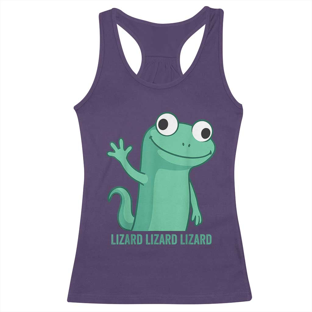Funny Lizard Lizard Lizard Racerback Tank Top Cute Gecko Reptile Meme TS02 Purple Print Your Wear
