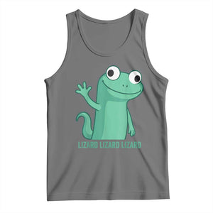 Funny Lizard Lizard Lizard Tank Top Cute Gecko Reptile Meme TS02 Black Heather Print Your Wear