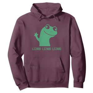 Funny Lizard Lizard Lizard Hoodie Weirdcore Gecko Reptile Meme TS02 Maroon Print Your Wear