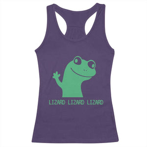 Funny Lizard Lizard Lizard Racerback Tank Top Weirdcore Gecko Reptile Meme TS02 Purple Print Your Wear
