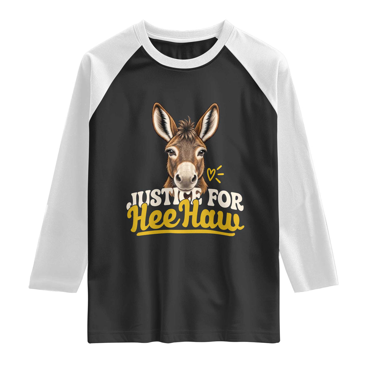 Justice For Heehaw The Donkey Raglan Shirt Animal Rights Advocacy