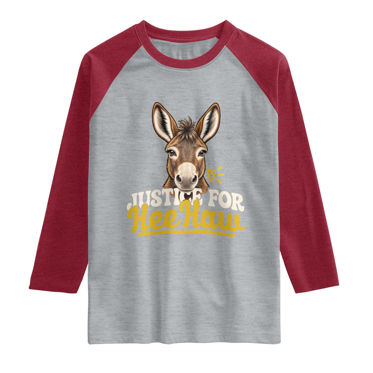 Justice For Heehaw The Donkey Raglan Shirt Animal Rights Advocacy