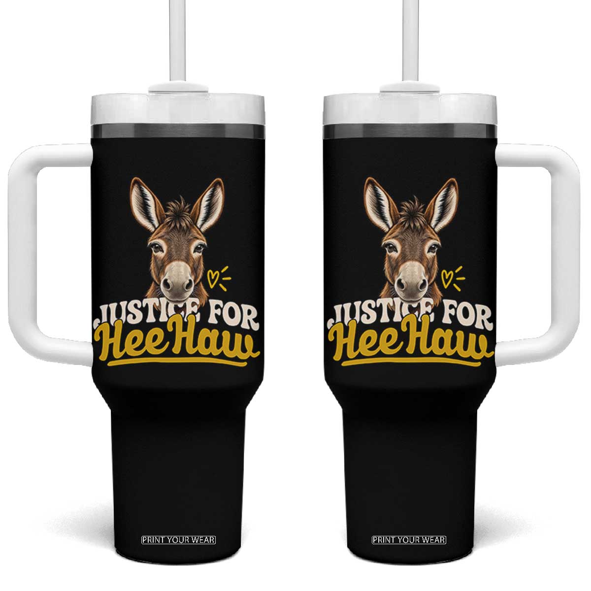 Justice For Heehaw The Donkey Tumbler With Handle Animal Rights Advocacy