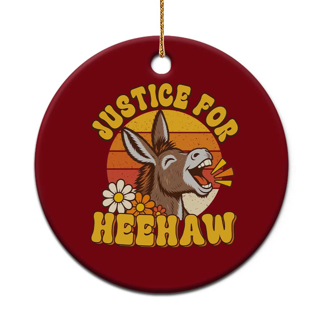 Justice For Heehaw Groovy Retro Sunset Donkey Ceramic Ornament Vintage 70s Animal Rights Advocacy