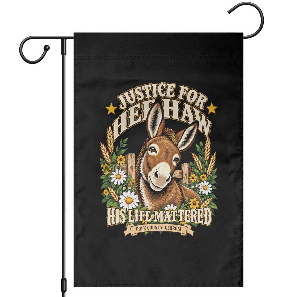 Justice For Heehaw Polk County GA Floral Donkey Garden Flag His Life Mattered Animal Rights Advocacy