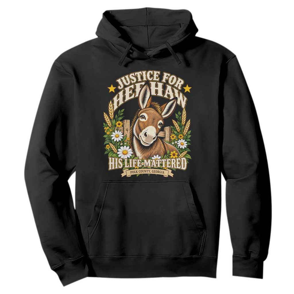 Justice For Heehaw Polk County GA Floral Donkey Hoodie His Life Mattered Animal Rights Advocacy