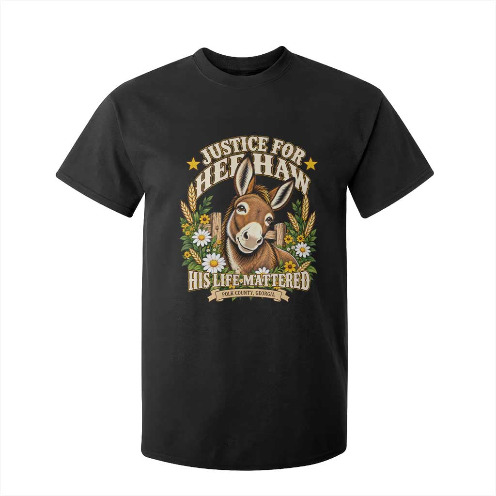 Justice For Heehaw Polk County GA Floral Donkey T Shirt For Kid His Life Mattered Animal Rights Advocacy
