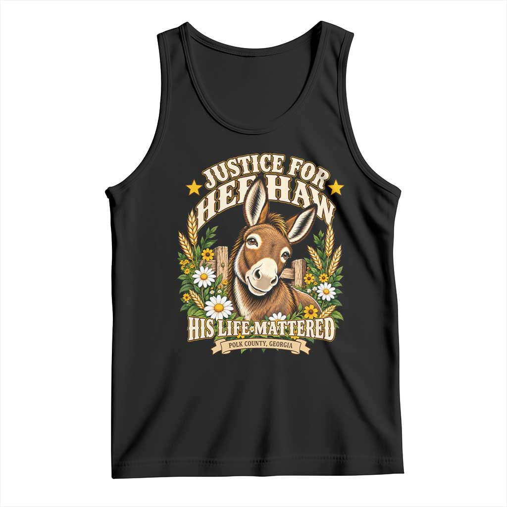 Justice For Heehaw Polk County GA Floral Donkey Tank Top His Life Mattered Animal Rights Advocacy
