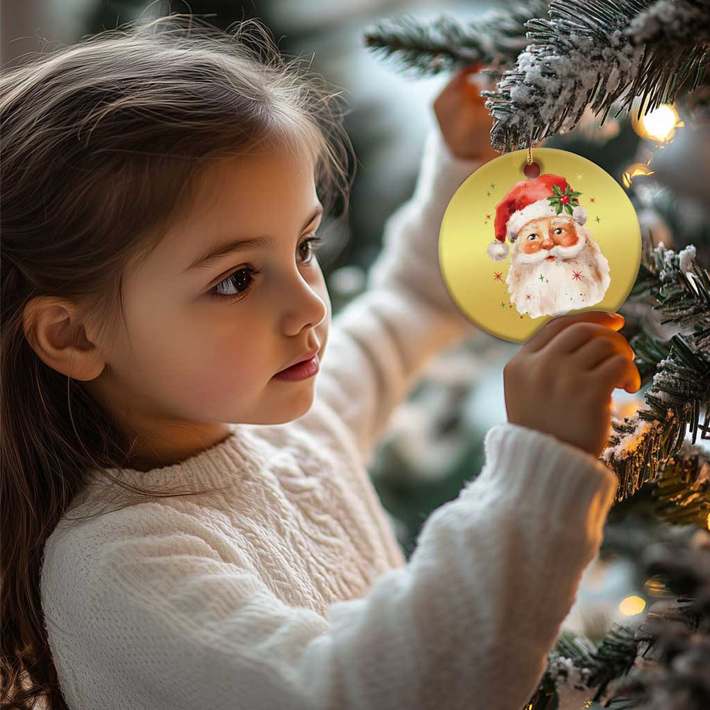 Retro Vintage Christmas Santa Claus Face Xmas Old Fashioned Christmas Ornament TS02 Print Your Wear