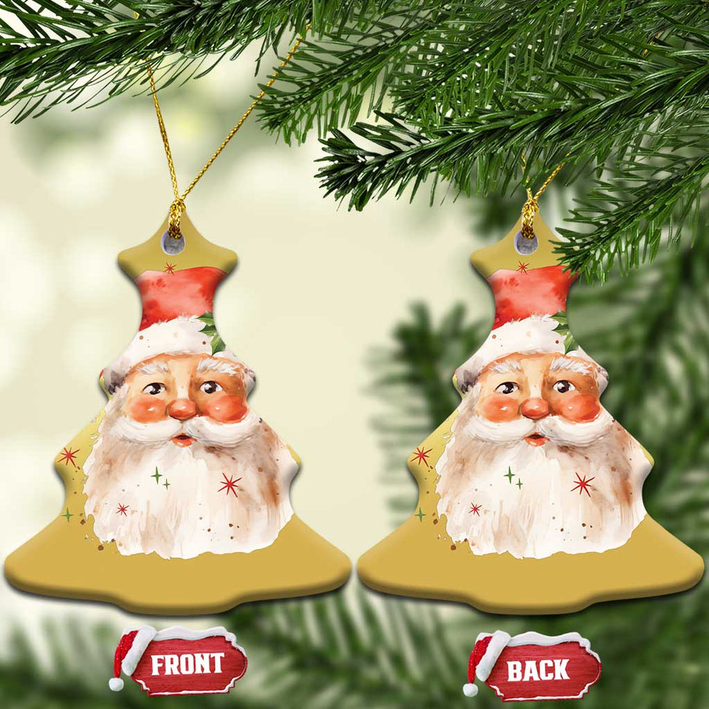 Retro Vintage Christmas Santa Claus Face Xmas Old Fashioned Christmas Ornament TS02 Christmas Tree Gold Print Your Wear
