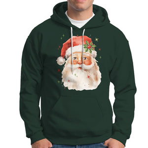 Retro Vintage Christmas Santa Claus Face Xmas Old Fashioned Hoodie TS02 Dark Forest Green Printyourwear