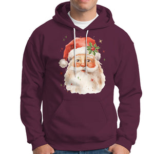 Retro Vintage Christmas Santa Claus Face Xmas Old Fashioned Hoodie TS02 Maroon Printyourwear