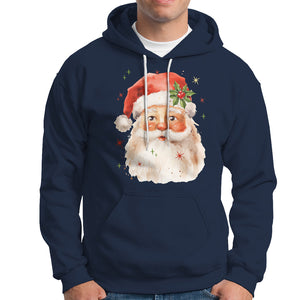 Retro Vintage Christmas Santa Claus Face Xmas Old Fashioned Hoodie TS02 Navy Printyourwear