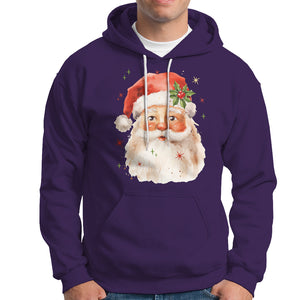 Retro Vintage Christmas Santa Claus Face Xmas Old Fashioned Hoodie TS02 Purple Printyourwear