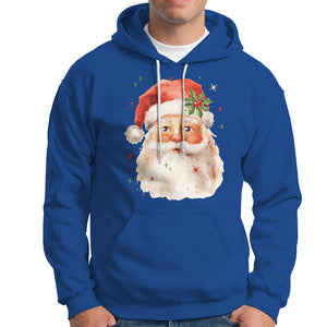 Retro Vintage Christmas Santa Claus Face Xmas Old Fashioned Hoodie TS02 Royal Blue Printyourwear