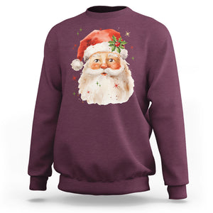 Retro Vintage Christmas Santa Claus Face Xmas Old Fashioned Sweatshirt TS02 Maroon Printyourwear