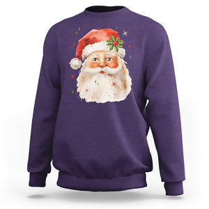 Retro Vintage Christmas Santa Claus Face Xmas Old Fashioned Sweatshirt TS02 Purple Printyourwear