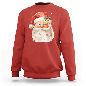 Retro Vintage Christmas Santa Claus Face Xmas Old Fashioned Sweatshirt TS02 Red Printyourwear