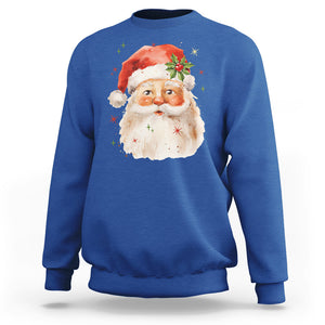 Retro Vintage Christmas Santa Claus Face Xmas Old Fashioned Sweatshirt TS02 Royal Blue Printyourwear