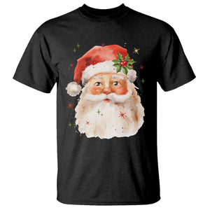 Retro Vintage Christmas Santa Claus Face Xmas Old Fashioned T Shirt TS02 Black Printyourwear