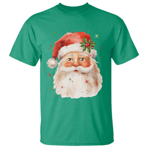 Retro Vintage Christmas Santa Claus Face Xmas Old Fashioned T Shirt TS02 Irish Green Printyourwear