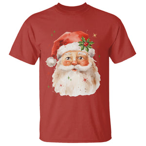 Retro Vintage Christmas Santa Claus Face Xmas Old Fashioned T Shirt TS02 Red Printyourwear