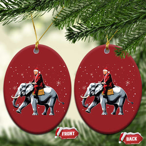 Santa Trump Riding Elephant Christmas Christmas Ornament He Won 4t7h President Republican Xmas TS02 Oval Red Print Your Wear