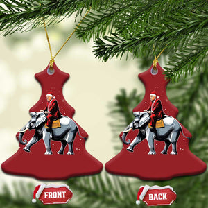 Santa Trump Riding Elephant Christmas Christmas Ornament He Won 4t7h President Republican Xmas TS02 Christmas Tree Red Print Your Wear