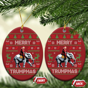 Trump Christmas Christmas Ornament Merry Trumpmas He Won 47th President Ugly Sweater TS02 Oval Red Print Your Wear