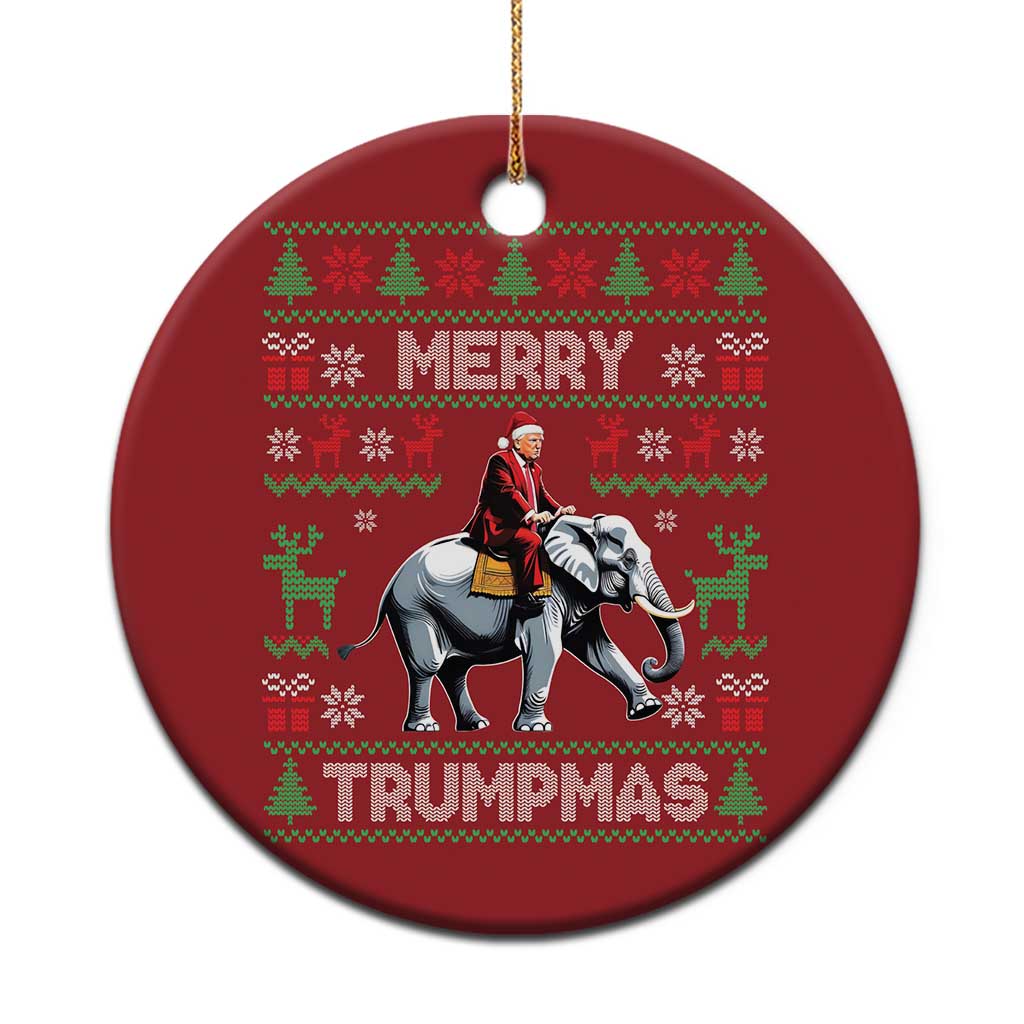 Trump Christmas Christmas Ornament Merry Trumpmas He Won 47th President Ugly Sweater TS02 Print Your Wear