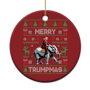 Trump Christmas Christmas Ornament Merry Trumpmas He Won 47th President Ugly Sweater TS02 Print Your Wear