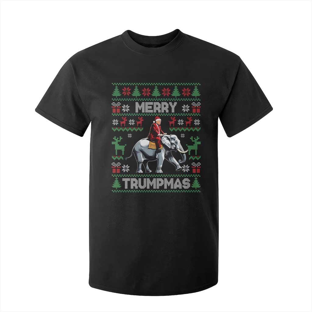 Trump Christmas T Shirt For Kid Merry Trumpmas He Won 47th President Ugly Sweater TS02 Black Print Your Wear