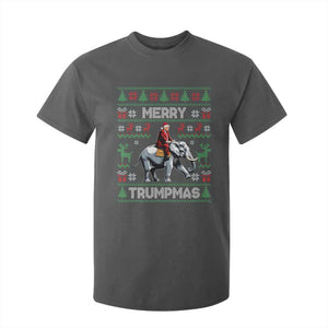 Trump Christmas T Shirt For Kid Merry Trumpmas He Won 47th President Ugly Sweater TS02 Dark Heather Print Your Wear