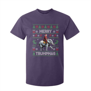 Trump Christmas T Shirt For Kid Merry Trumpmas He Won 47th President Ugly Sweater TS02 Purple Print Your Wear