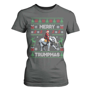 Trump Christmas T Shirt For Women Merry Trumpmas He Won 47th President Ugly Sweater TS02 Dark Heather Print Your Wear