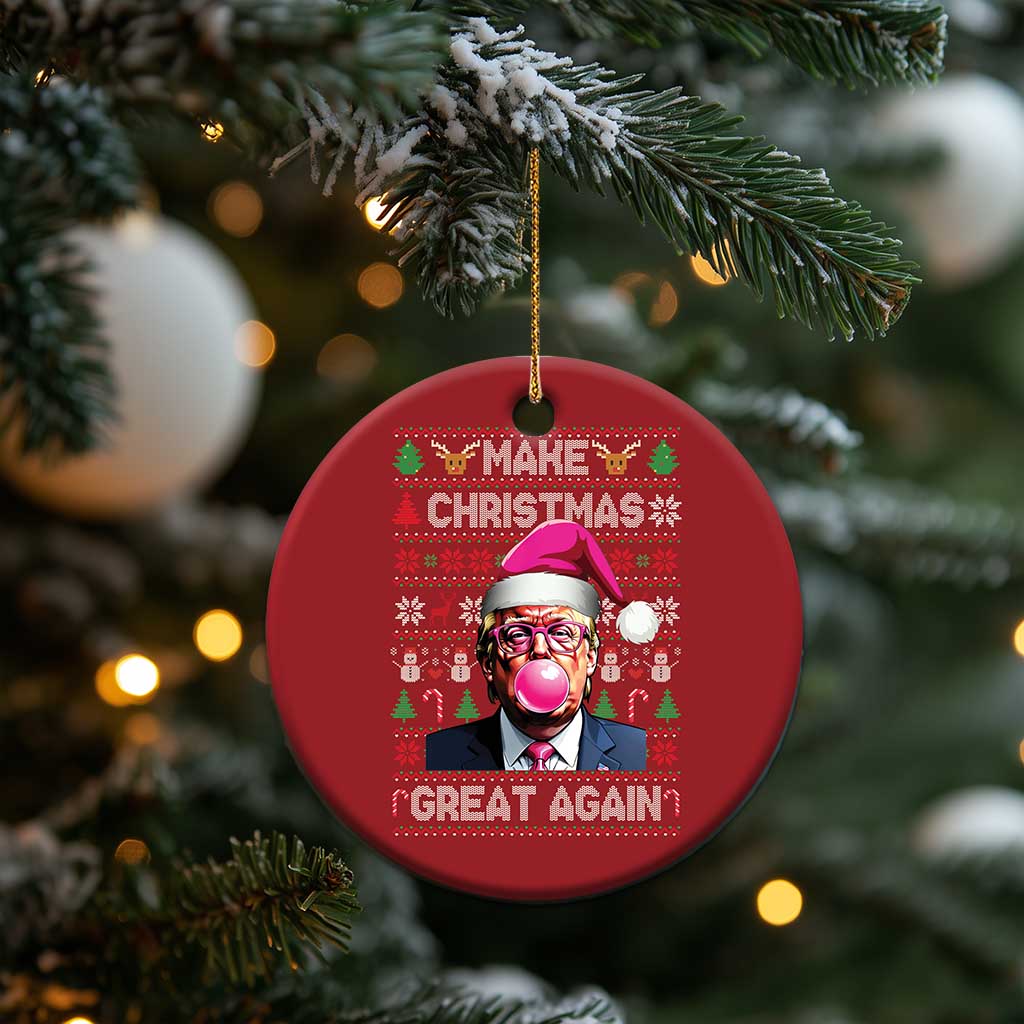 Trump Christmas Pink Bubble Gum Christmas Ornament Make Christmas Great Again Ugly Sweater TS02 Print Your Wear