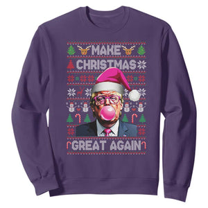 Trump Christmas Pink Bubble Gum Sweatshirt Make Christmas Great Again Ugly Sweater TS02 Purple Print Your Wear