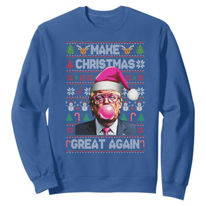 Trump Christmas Pink Bubble Gum Sweatshirt Make Christmas Great Again Ugly Sweater TS02 Royal Blue Print Your Wear