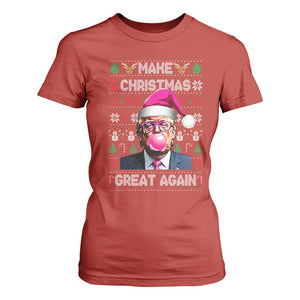 Trump Christmas Pink Bubble Gum T Shirt For Women Make Christmas Great Again Ugly Sweater TS02 Red Print Your Wear