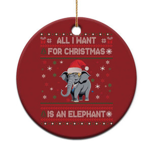 Trump Christmas Christmas Ornament All I Want For Christmas Is An Elephant Republican TS02 Print Your Wear