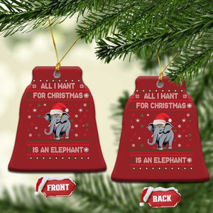 Trump Christmas Christmas Ornament All I Want For Christmas Is An Elephant Republican TS02 Bell Flake Red Print Your Wear