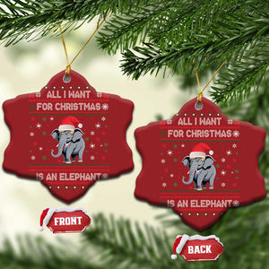 Trump Christmas Christmas Ornament All I Want For Christmas Is An Elephant Republican TS02 Snow Flake Red Print Your Wear