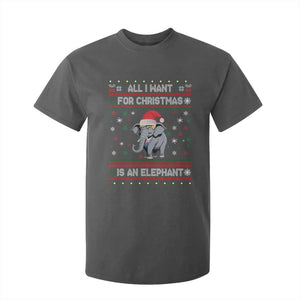 Trump Christmas T Shirt For Kid All I Want For Christmas Is An Elephant Republican TS02 Dark Heather Print Your Wear