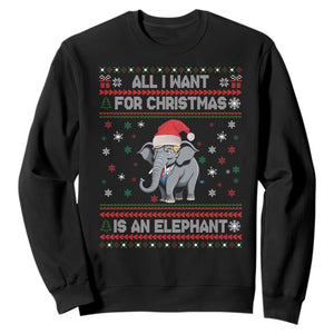 Trump Christmas Sweatshirt All I Want For Christmas Is An Elephant Republican TS02 Black Print Your Wear