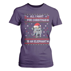 Trump Christmas T Shirt For Women All I Want For Christmas Is An Elephant Republican TS02 Purple Print Your Wear