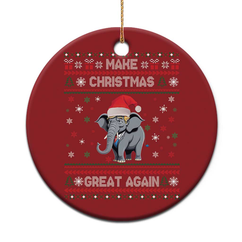 Trump Christmas Christmas Ornament Make Christmas Great Again Republican Elephant Ugly Sweater TS02 Print Your Wear